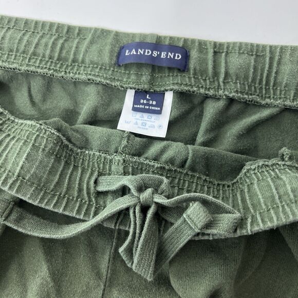 Lands' End Shorts Men Large 36-38 Green Pull On Drawstring Casual Lounge Bottoms - Picture 5 of 14